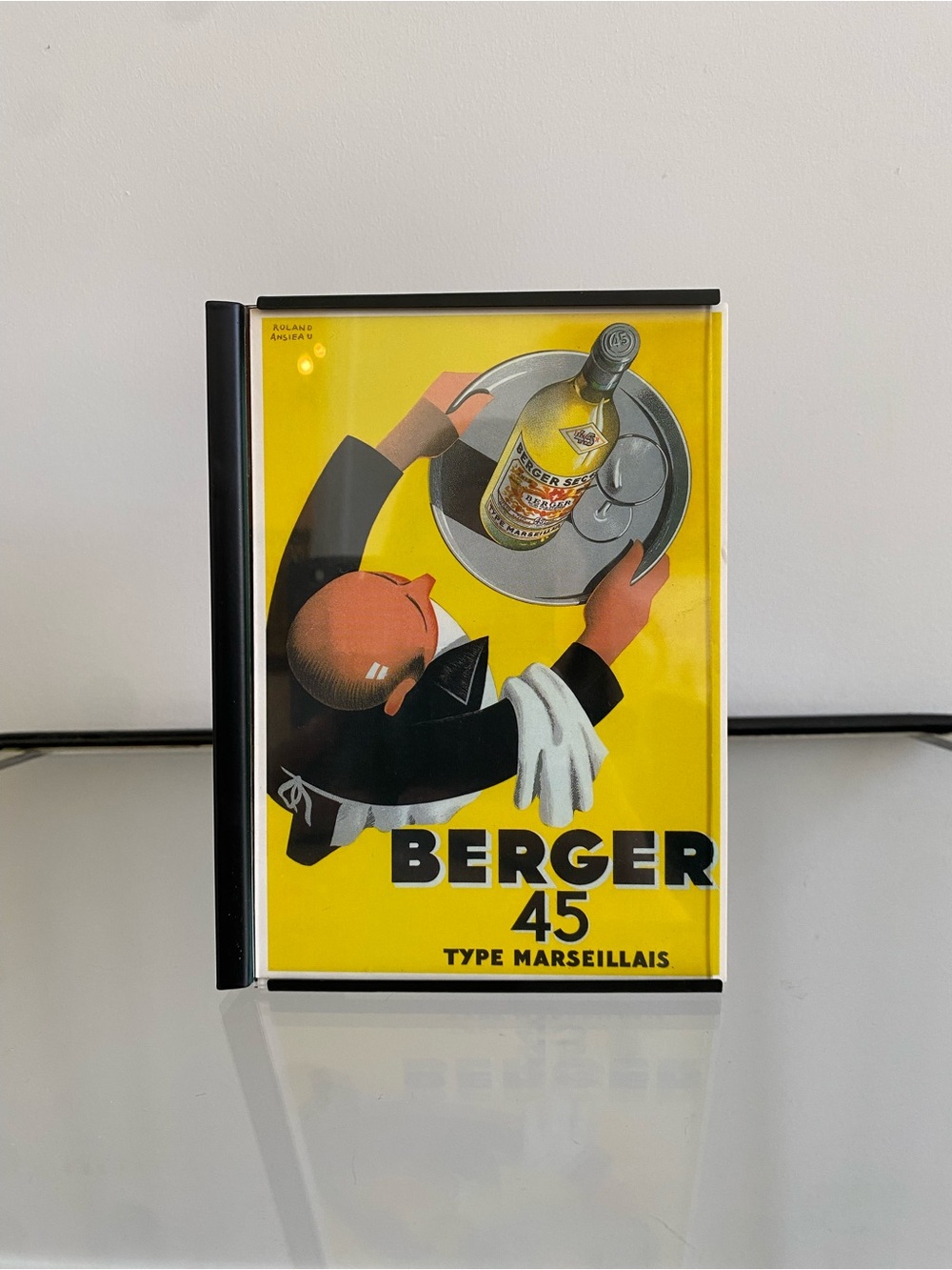 Erge Berger 45 Retro Yellow Advertising Poster